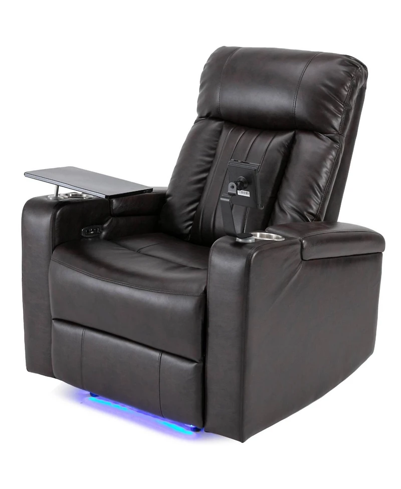Streamdale Furniture Premium Power Recliner with Storage Arms, Cupholders, Swivel Tray Table and Cell Phone Stand