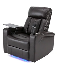 Streamdale Furniture Premium Power Recliner with Storage Arms, Cupholders, Swivel Tray Table and Cell Phone Stand