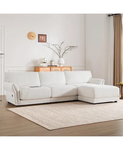 Streamdale Furniture 110" Modular Sectional Sofa with Ottoman & Usb Charger