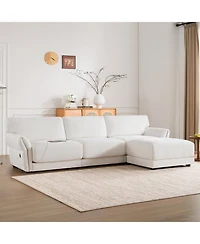 Streamdale Furniture 110" Modular Sectional Sofa with Ottoman & Usb Charger