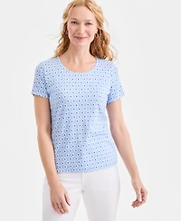 Style & Co Petite Short-Sleeve Scoop Neck Knit Top, Macy's Exclusive