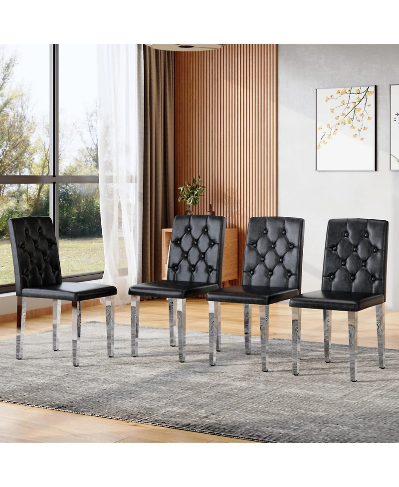 Streamdale Furniture Pu Dining Chairs, Legs (4-Pack)