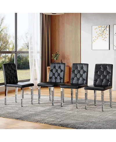 Streamdale Furniture Pu Dining Chairs, Legs (4-Pack)