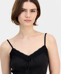 No Comment Juniors' Ribbed Lace-Trim Camisole