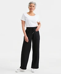 Style & Co Women's Waffle-Knit Wide-Leg Pull-On Pants, Macy's Exclusive