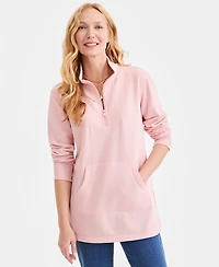 Style & Co Women's Cozy Quarter-Zip Tunic Fleece Sweatshirt, Exclusively at Macy's