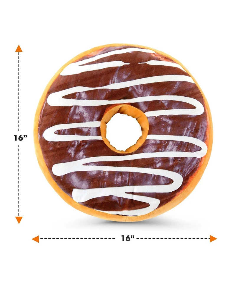Cheer Collection Reversible Photoreal Donut Decorative Pillow, 16" Round
