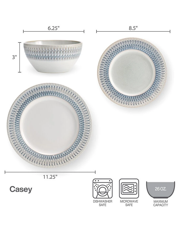 Pfaltzgraff Casey 12-Pc Dinnerware Set, Service for 4