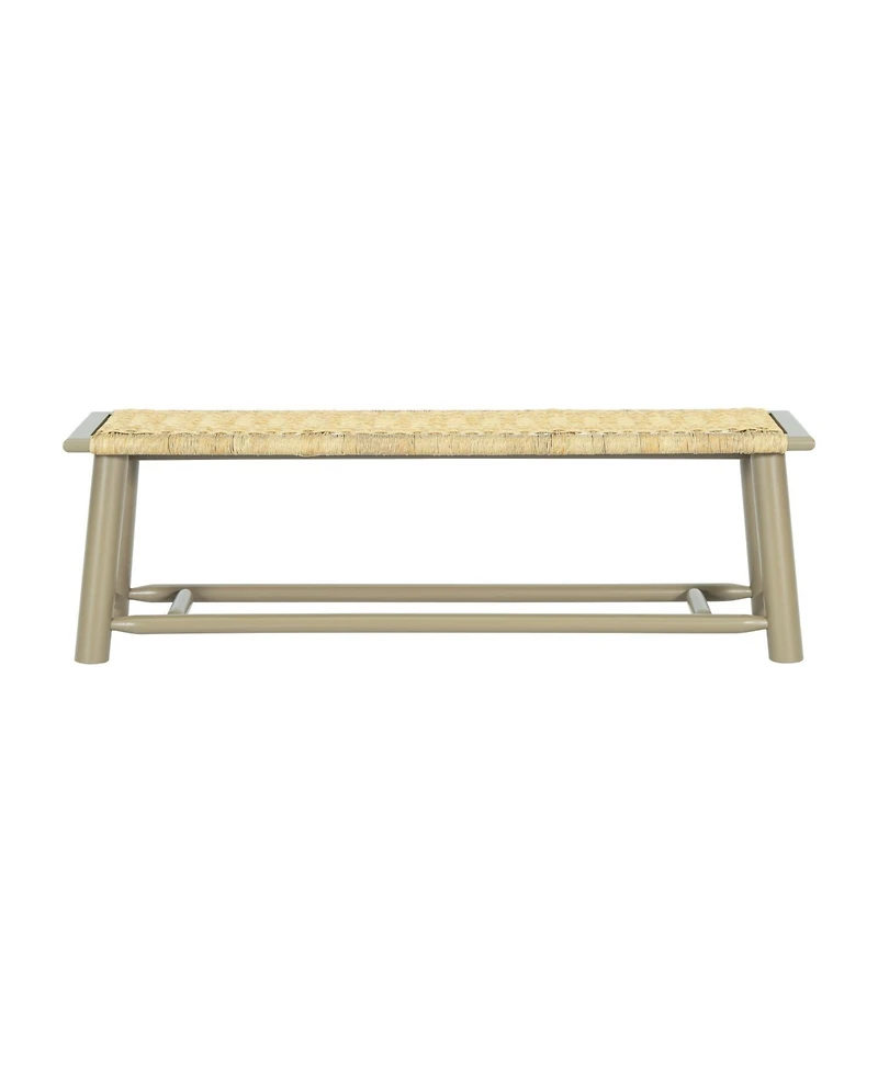 Streamdale Furniture Farmhouse Wood Rattan Bench - 59 Inch