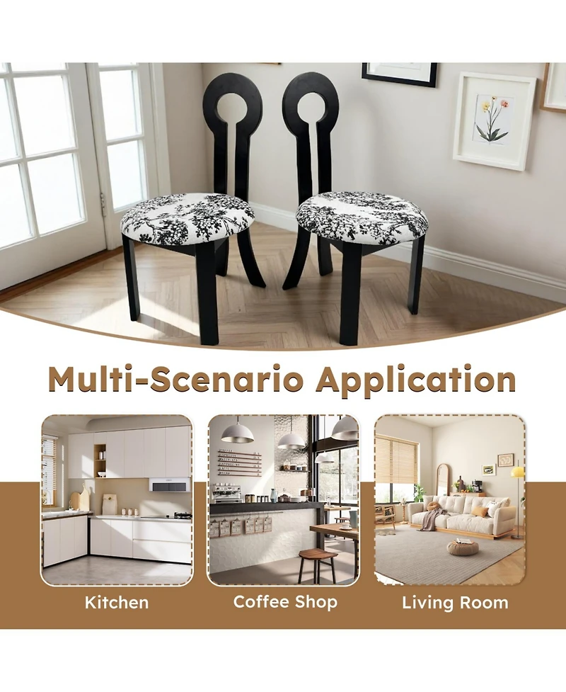 Streamdale Furniture Key-Design Linen Dining Chairs (Set of 2) - Black