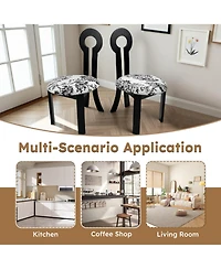 Streamdale Furniture Key-Design Linen Dining Chairs (Set of 2) - Black