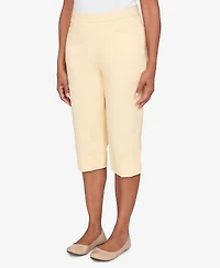 Alfred Dunner Women's Classic Pastel Millenium Allure Clamdigger Pants