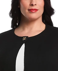 Rafaella Plus Turnlock Metal Closure Long Sleeve Cardigan