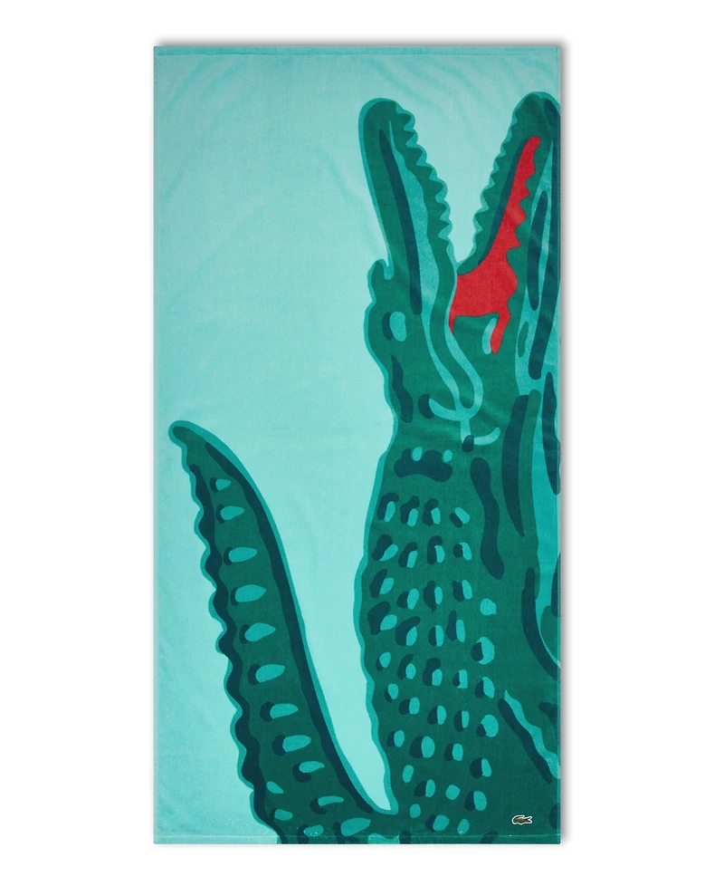 Lacoste Crocodile Print Cotton Beach Towel, 36" x 72"