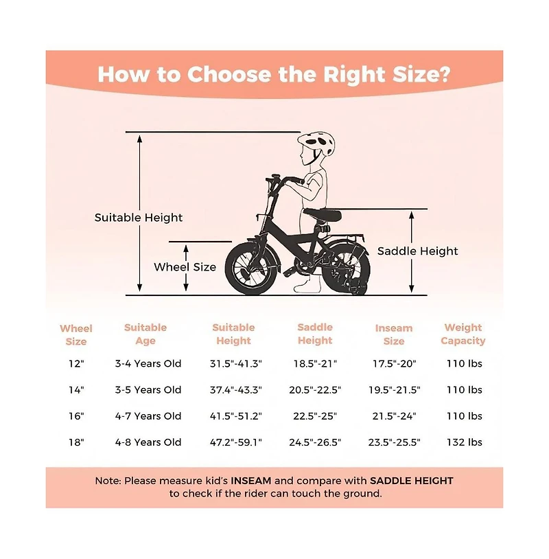Hongge Kids Adjustable Training Bike with Dual Brake and Safety Features