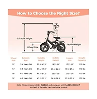 Hongge Kids Adjustable Training Bike with Dual Brake and Safety Features