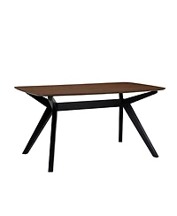 Streamdale Furniture Wood Dining Table ,Walnut+Black