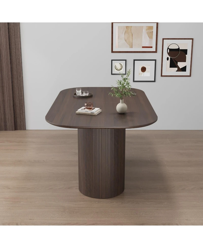 Streamdale Furniture 63" Brown Mdf Dining Table (4-8 Person)