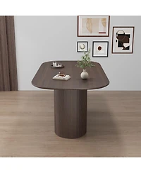 Streamdale Furniture 63" Brown Mdf Dining Table (4-8 Person)