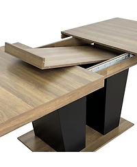 Streamdale Furniture Extendable Dining Table, 4-10 People, Black Pedestal Base