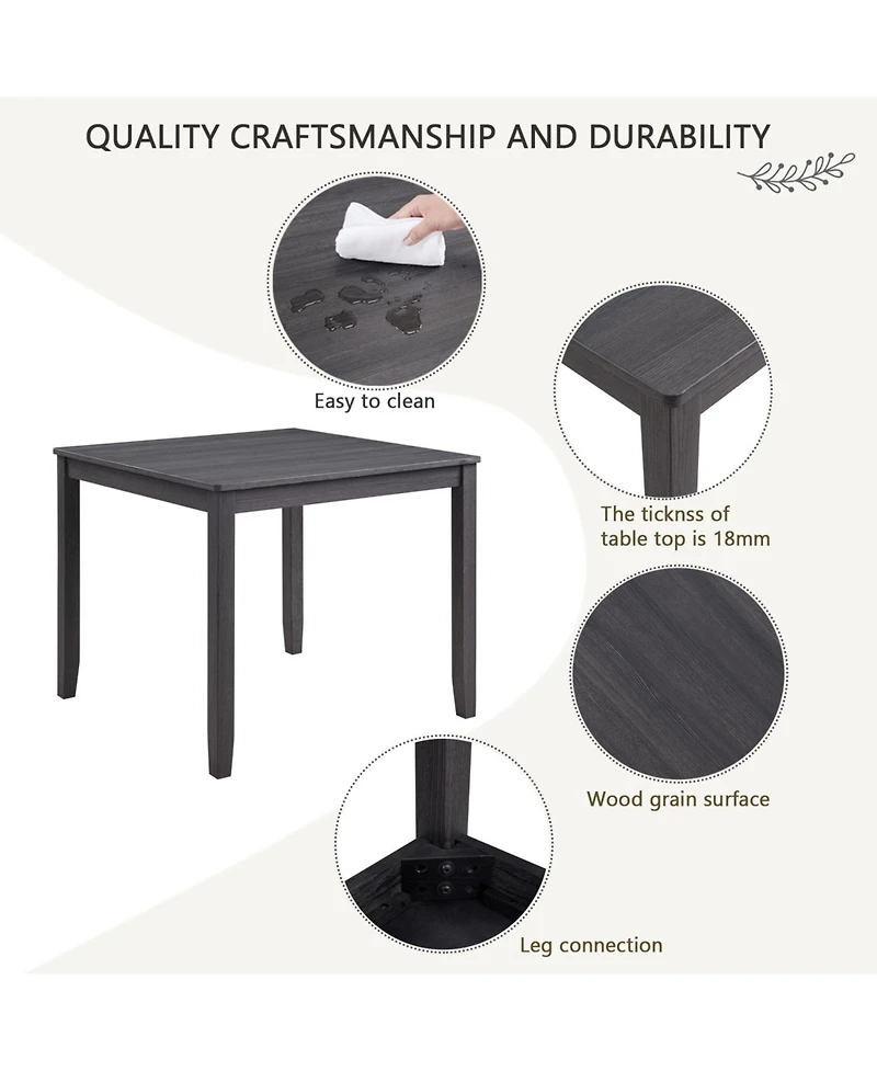 Streamdale Furniture Modern 4-Person Dining Set - Black & Beige