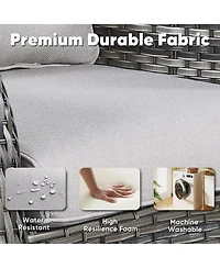 Gymojoy ArcLine Wicker Swivel Glider Outdoor Rocking Chair with CushionGuard Olefin Cushion and Side Table (3-Piece