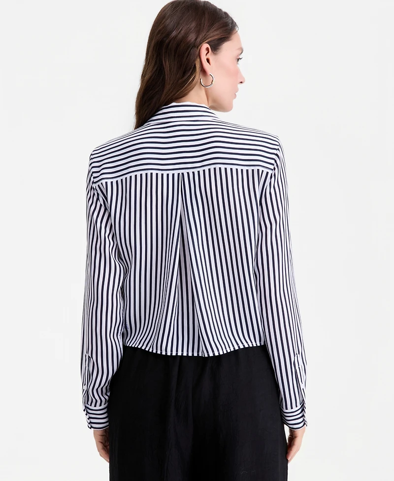 On 34th Women's Cropped Button-Down Crepe Shirt, Macy's Exclusive