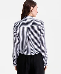 On 34th Women's Cropped Button-Down Crepe Shirt, Macy's Exclusive