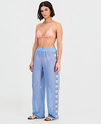 Miken Women's Crochet Inset Cover-Up Swim Pants