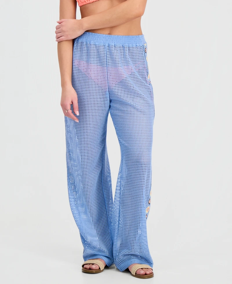 Miken Women's Crochet Inset Cover-Up Swim Pants
