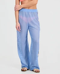 Miken Women's Crochet Inset Cover-Up Swim Pants