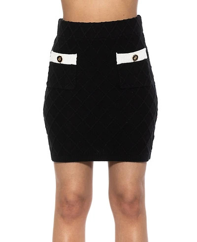 Alexia Admor Women's Bex Fully Knit Mini Skirt With Front Pocket Detail