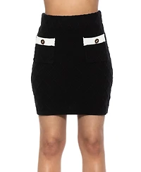 Alexia Admor Women's Bex Fully Knit Mini Skirt With Front Pocket Detail