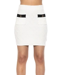 Alexia Admor Women's Bex Fully Knit Mini Skirt With Front Pocket Detail