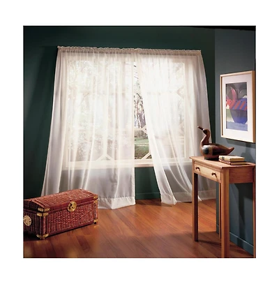 Habitat Rhapsody Voile Sheer Sheer Texture and Supple Drapeability Rod Pocket Light Filtering Curtain Panel 54" x 63" White