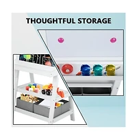 Kinder King Art Easel for Kids, 3 in 1 Toddler Easel w/Whiteboard, Chalkboard & Paper Roll