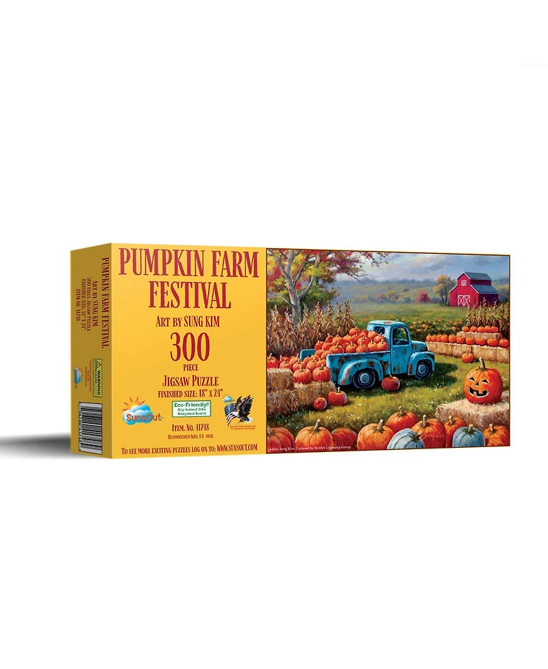 SunsOut Pumpkin Farm Festival 300 piece Jigsaw Puzzle for Adults Halloween