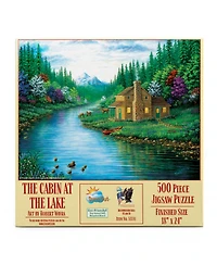 SunsOut The Cabin on the Lake 500 piece Jigsaw Puzzle for Adults