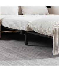 Streamdale Furniture 64.5" 3-in-1 Sleeper Sofa with Pullout Bed, Pillows, Pockets