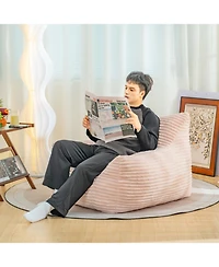 Streamdale Furniture Cozy Bean Bag Lounge Chair with Armrests (Beige)