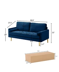 Streamdale Furniture Velvet Sofa 65 inch