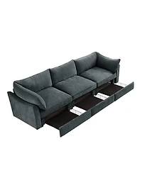 Streamdale Furniture 3-Seater Chenille Storage Drawers Sofa