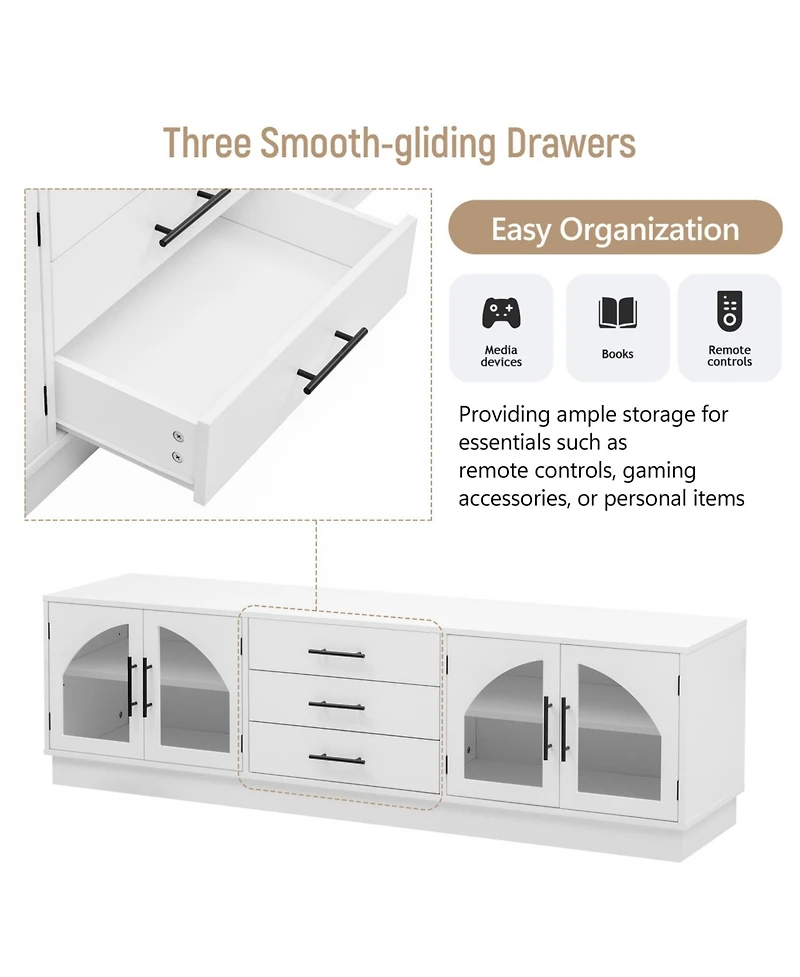 Streamdale Furniture 68.9" Modern Tv Stand for 75" TVs, Media Console Cabinet