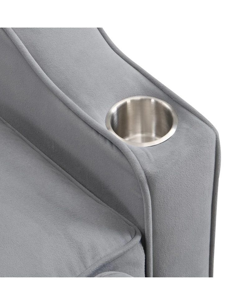 Streamdale Furniture Velvet Loveseat Futon Sofa Bed with Reclining Backrest & Pillows