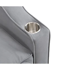 Streamdale Furniture Velvet Loveseat Futon Sofa Bed with Reclining Backrest & Pillows