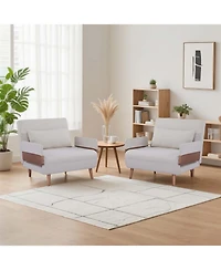 Streamdale Furniture Convertible Sleeper Sofa Bed - Linen Fabric, Adjustable Backrest