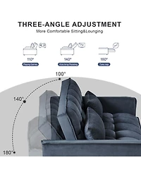 3-in-1 Pull-Out Sleeper Sofa Bed, Convertible Velvet Loveseat with Adjustable Backrest-Maison Boucle