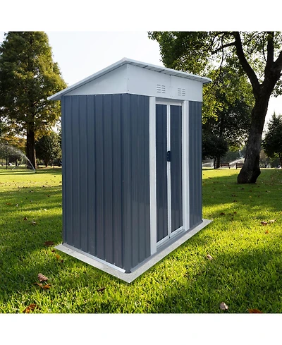 Streamdale 5FTx3FT Pent Roof Grey Outdoor Tool Bike Storage Garden Shed Tool House