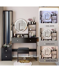 Streamdale Furniture Led Mirror Vanity Set