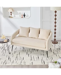 Streamdale Furniture Velvet Loveseat Settee with Pillows